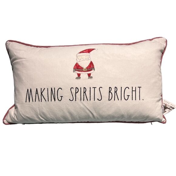 Rae Dunn Making Spirits Bright Christmas Pillow